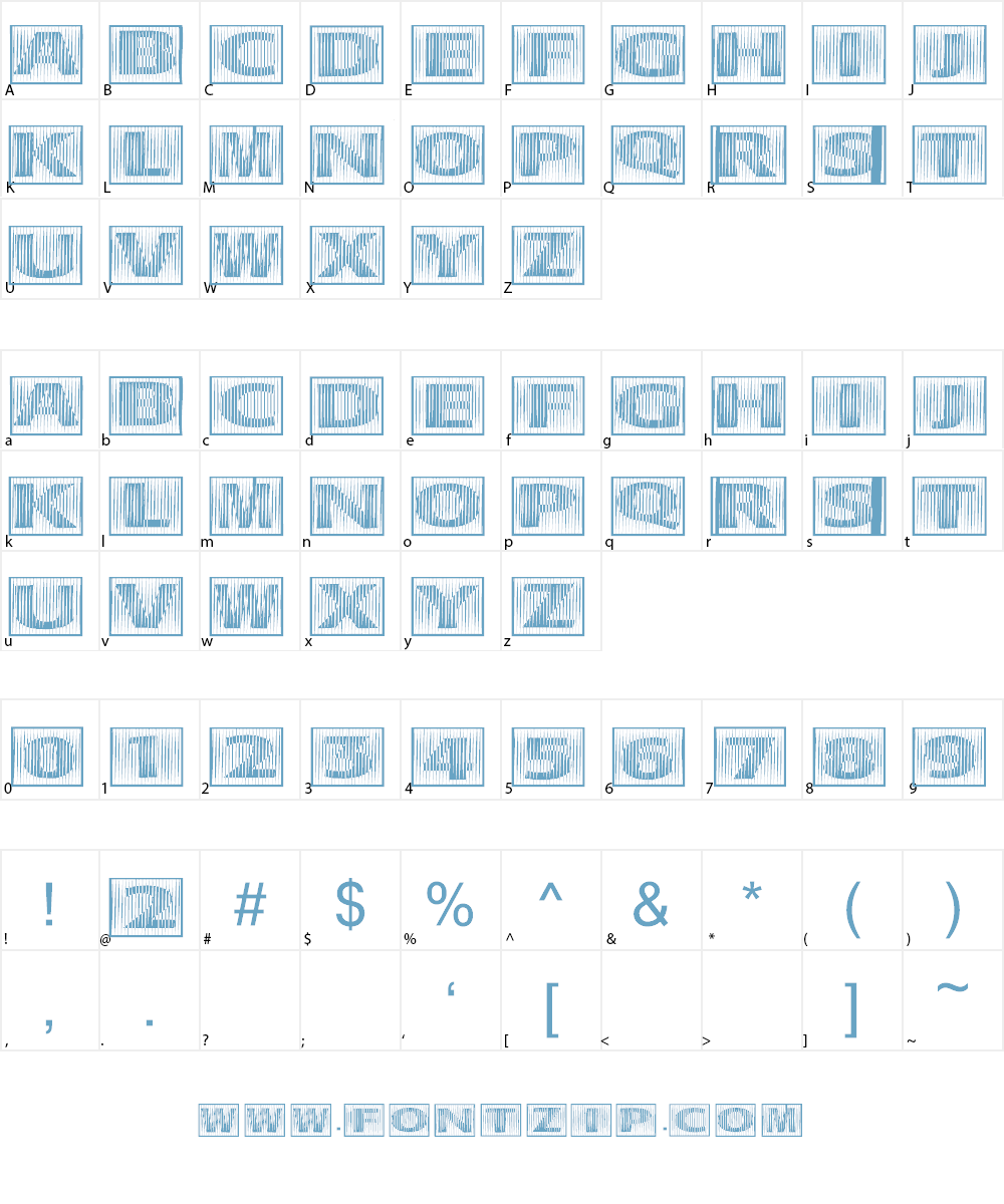 101! BarCode 'Bet Font Character